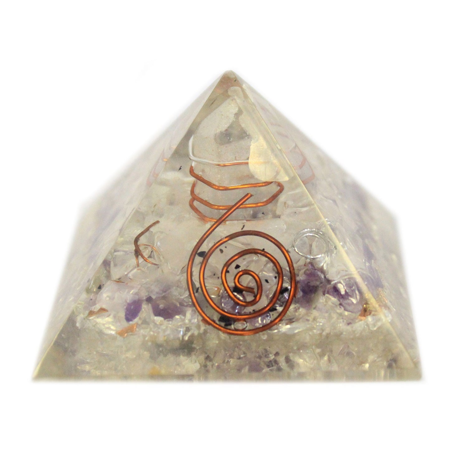 Orgonite Piramide Ametista e Rame - 55mm