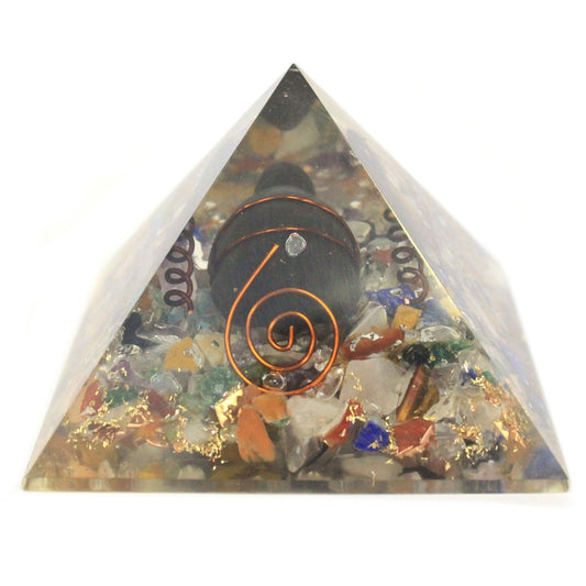 Orgonite Piramide Pietre e Rame Tartaruga - 60mm